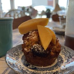 Camellia City Cafe - Peach crumble muffin.
