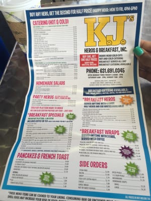 Menu photo 2 KJ's Heros & Breakfast Amityville, NY