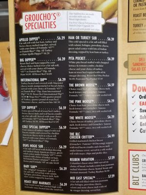 Menu photo 7 Groucho's Deli Florence, SC