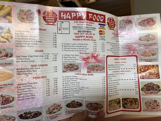 Menu photo 1 Happy Food Phoenix, AZ Menu photo 1 Happy Food Phoenix, AZ