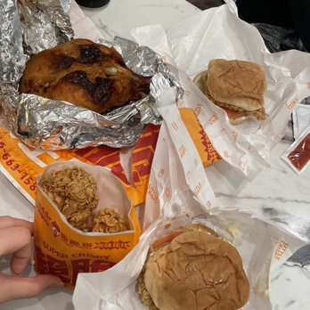 Crispy Burger - Crispy Chicken Wings Roast Orleans Leg Chicken Burger - Burgers Near Me - Flushing, New York
