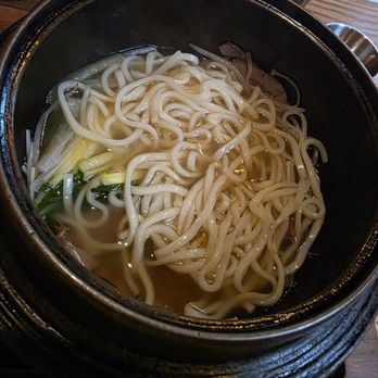 San Ho Won - Knife-cut wheat noodles added to the beef shank jeongol - Korean Near Me - San Francisco, California San Ho Won - Knife-cut wheat noodles added to the beef shank jeongol - Korean Near Me - San Francisco, California