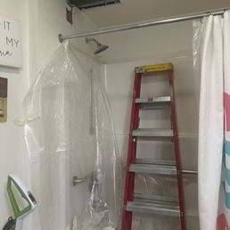 Our restroom the day of our planned vacation. Our restroom the day of our planned vacation.