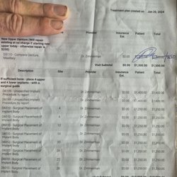 A Smile Resort - Dental treatment plan provided by Dr. Zimmerman at a different dental office less than 1 year ago proving misleading information