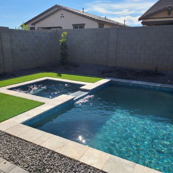 Fair & Square Pool Builds - Our new sparkling custom-built pool and hot tub, shining in the Arizona sun. Just over 4 months from contract to cannonball! - Pool & Hot Tub Service Near Me - Chandler, Arizona Fair & Square Pool Builds - Our new sparkling custom-built pool and hot tub, shining in the Arizona sun. Just over 4 months from contract to cannonball! - Pool & Hot Tub Service Near Me - Chandler, Arizona
