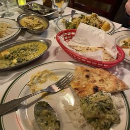 Saag Paneer, Nan, basmati rice Saag Paneer, Nan, basmati rice