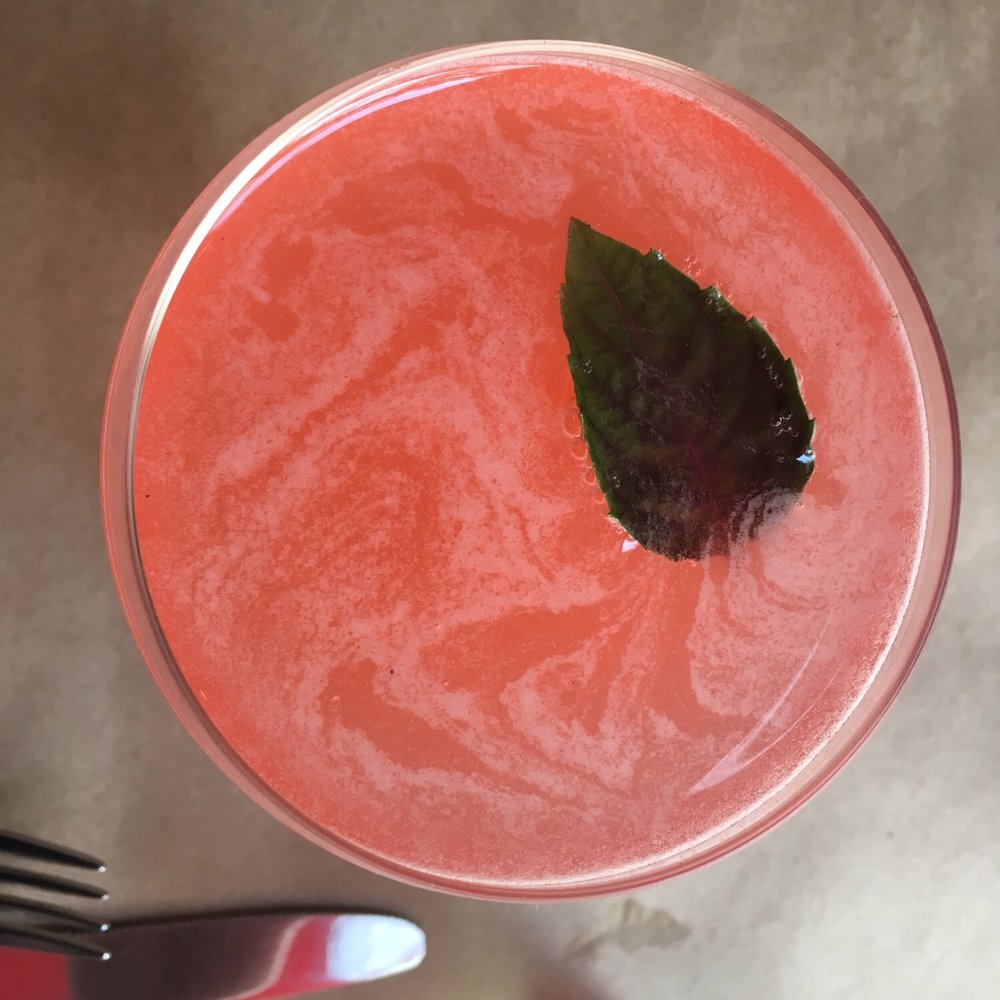 Boucherie - Sofia Loren cocktail- cathead vodka, Campari, grapefruit juice, prosecco, basil syrup - so delicious and refreshing! - Barbeque Near Me - New Orleans, Louisiana Boucherie - Sofia Loren cocktail- cathead vodka, Campari, grapefruit juice, prosecco, basil syrup - so delicious and refreshing! - Barbeque Near Me - New Orleans, Louisiana