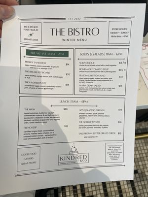 Menu photo 2 Kindred Post Falls, ID