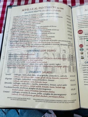 Menu photo 2 Achille al Pantheon Rome, RM Menu photo 2 Achille al Pantheon Rome, RM