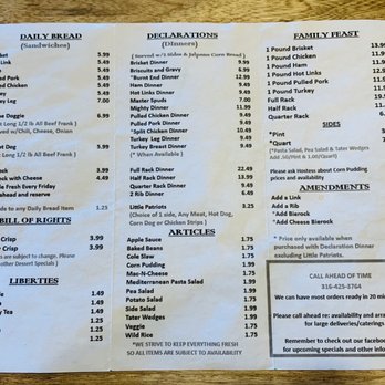 Boones Pickins - Their America-themed menu - Barbeque Near Me - Andover, Kansas