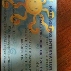 Massage Pro International - Dans business card