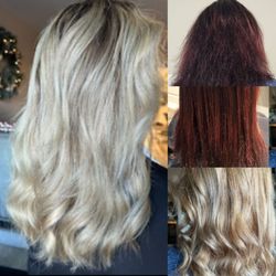 Blank Canvas Salon - Red to blonde transition in 2 sessions