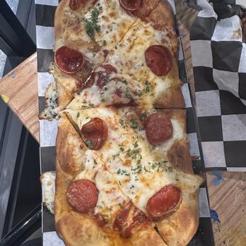 Muse Paintbar - Pepperoni flatbread - Paint & Sip Near Me - Nashville, Tennessee Muse Paintbar - Pepperoni flatbread - Paint & Sip Near Me - Nashville, Tennessee