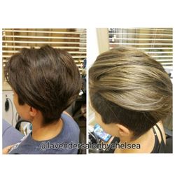 Lavender Salon - First session highlights to get her blonde