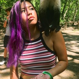 My hair dyed purple. My hair dyed purple.
