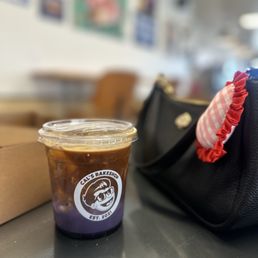 Ube biscoff latte