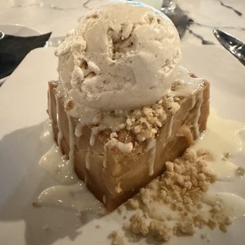 Pearl & Vine - Moist apple pie bread pudding with cinnamon roll ice cream, a great combination!! - New American Near Me - Katy, Texas Pearl & Vine - Moist apple pie bread pudding with cinnamon roll ice cream, a great combination!! - New American Near Me - Katy, Texas