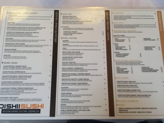 Menu photo 2 Oishii Sushi Montreal, QC Menu photo 2 Oishii Sushi Montreal, QC