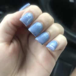 Look at the bubble on the pinky . That's gel nail polish.