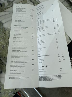 Menu photo 4 Ceviche Project Los Angeles, CA