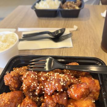 Bap Bento - Chicken Gangjeong (Sweet & Spicy) up close!! So good!! - Korean Near Me - Missouri City, Texas Bap Bento - Chicken Gangjeong (Sweet & Spicy) up close!! So good!! - Korean Near Me - Missouri City, Texas