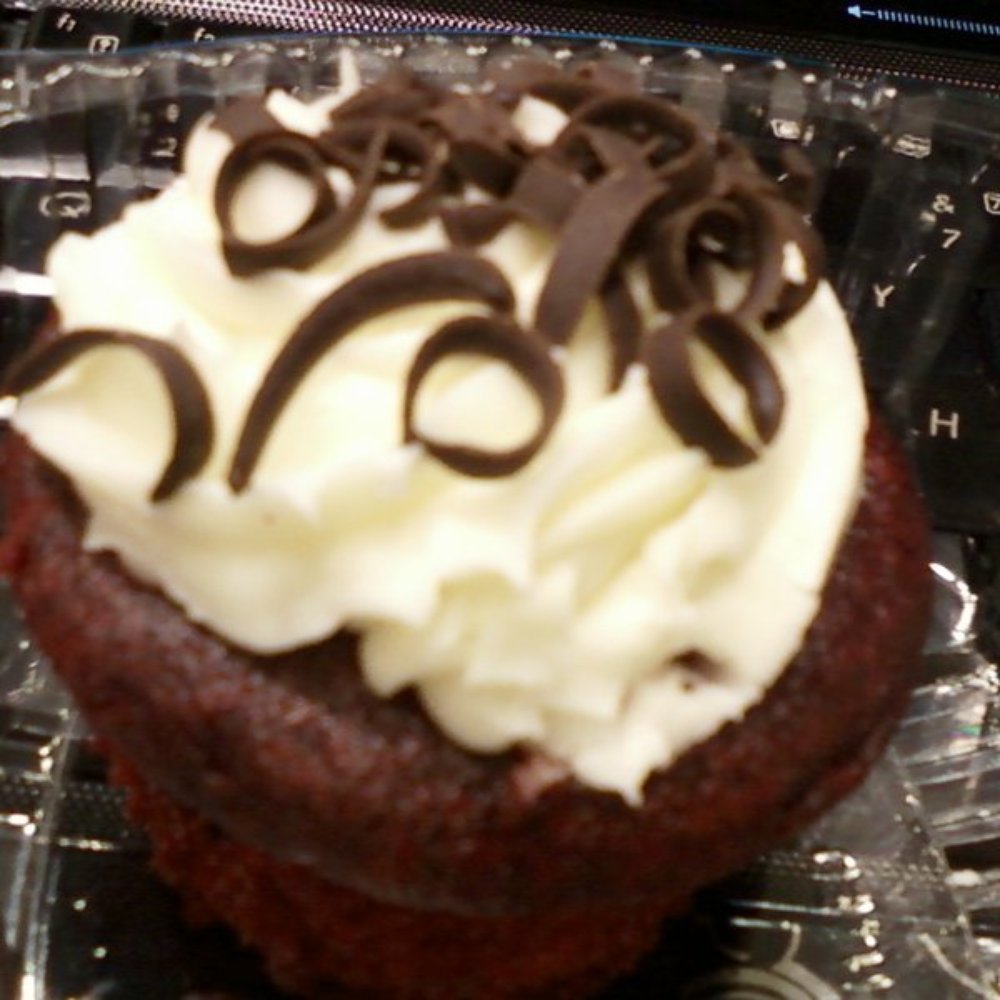 Barnes & Noble - Cheesecake Factory Red Velvet cupcake sold at the Starbucks - Bookstores Near Me - San Bruno, California