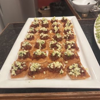 Chef Joshua Alkire - Bluefin tuna tostadas with ginger and citrus - Personal Chefs Near Me Chef Joshua Alkire - Bluefin tuna tostadas with ginger and citrus - Personal Chefs Near Me