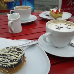 Tom's Cakes - Millionaires shortbread and cappuccino.  Perfection.