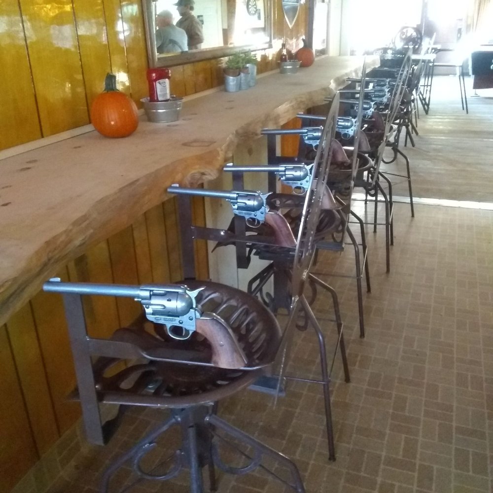 Longbranch Saloon - Gun barstools - Burgers Near Me - Creston, California Longbranch Saloon - Gun barstools - Burgers Near Me - Creston, California