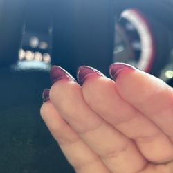 Looks Hair Design - Polish not cleaned up from under nail.