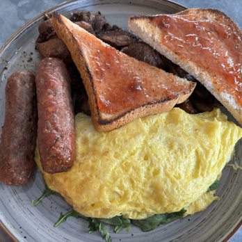 The Blackbird Restaurant - Goat Cheese Omelette GF Toast Sunday Potatoes Sausage - Southern Near Me - Asheville, North Carolina The Blackbird Restaurant - Goat Cheese Omelette GF Toast Sunday Potatoes Sausage - Southern Near Me - Asheville, North Carolina