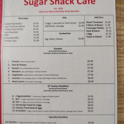 West Fork Cafe - Breakfast menu