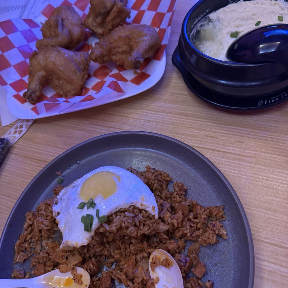 Soju Bang - Whole chicken ($14), kimchi fried rice ($14), steamed egg ($11) as of 12/2024. - Bars Near Me - Honolulu, Hawaii Soju Bang - Whole chicken ($14), kimchi fried rice ($14), steamed egg ($11) as of 12/2024. - Bars Near Me - Honolulu, Hawaii