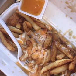 Hogan’s Take Out & Delaney’s Beach Pub - Kids meal portion strips and poutine