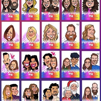Over The Line Art - Some of the digital caricatures we displayed in a Town Hall meeting following the party :) - Caricatures Near Me - Seattle, Washington