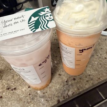 Starbucks - Island Colada Drink and Orange Cream Frappuccino Blended Beverage - Coffee & Tea Near Me - Portland, Oregon Starbucks - Island Colada Drink and Orange Cream Frappuccino Blended Beverage - Coffee & Tea Near Me - Portland, Oregon