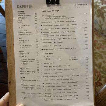 Cafefin - Menu 12/2019 - Cafes Near Me - Prague, Puerto Rico