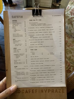 Menu photo 2 Cafefin Prague, PR
