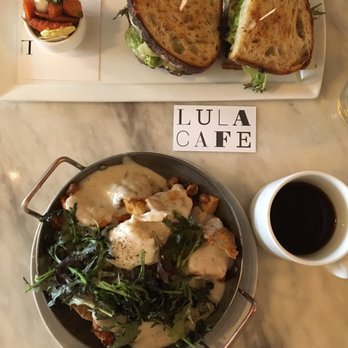 Lula Cafe - Chicken and Biscuits on the bottom. The Royale on top. - New American Near Me - Chicago, Illinois