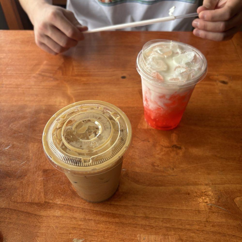 Pueblo Coffee on Main - Horchata latte and strawberry italian soda - Breakfast & Brunch Near Me - Springville, Utah Pueblo Coffee on Main - Horchata latte and strawberry italian soda - Breakfast & Brunch Near Me - Springville, Utah
