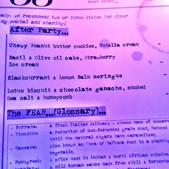 Section 33 - Dessert menu - Pop-up Shops Near Me