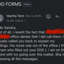 Caro J Xavier, MD - Martha being passive aggressive when I told her my oncologist didn't receive their call or anything from their office.
