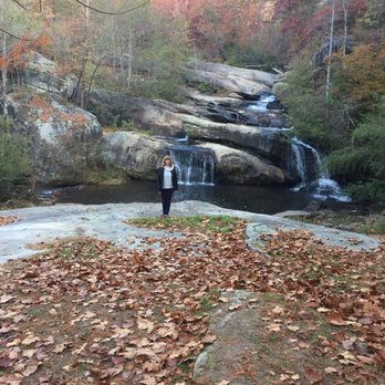 Chau Ram County Park - jackie in front of falls - Parks Near Me - Westminster, South Carolina Chau Ram County Park - jackie in front of falls - Parks Near Me - Westminster, South Carolina