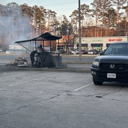 Tortilleria Los Aztecas - Smoking the meat outside the restaurant