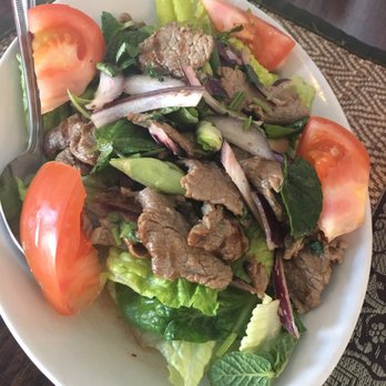 Two Sisters - Nam tok beef salad ($10.95) - Thai Near Me - Walworth, Wisconsin Two Sisters - Nam tok beef salad ($10.95) - Thai Near Me - Walworth, Wisconsin