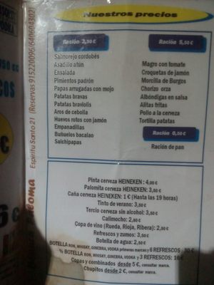 Menu photo 2 La Blanca Paloma Madrid, M