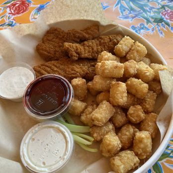Fire On The Mountain - 3 boneless with tots ($11) - Chicken Wings Near Me - Denver, Colorado Fire On The Mountain - 3 boneless with tots ($11) - Chicken Wings Near Me - Denver, Colorado