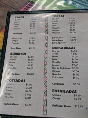 Menu photo 3 Henry's Tacos Justice, IL