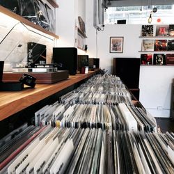 Dutch Vinyl - Outside vinyl record racks at Dutch Vinyl Record Store Melbourne Abbotsford