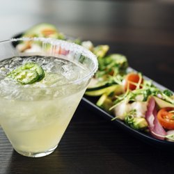 Nomad Taqueria + Beer Garden - Spicy Margarita and Aguachile
